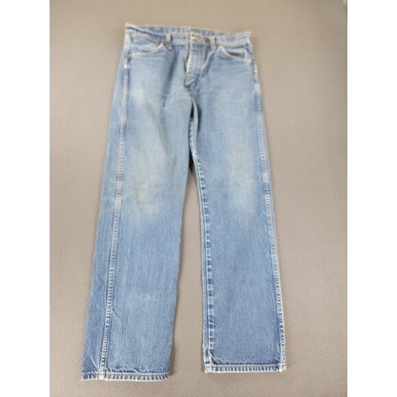 Vintage Wrangler Jeans Mens 34x31 Straight Leg USA Made Distressed Denim 90s - Picture 1 of 14